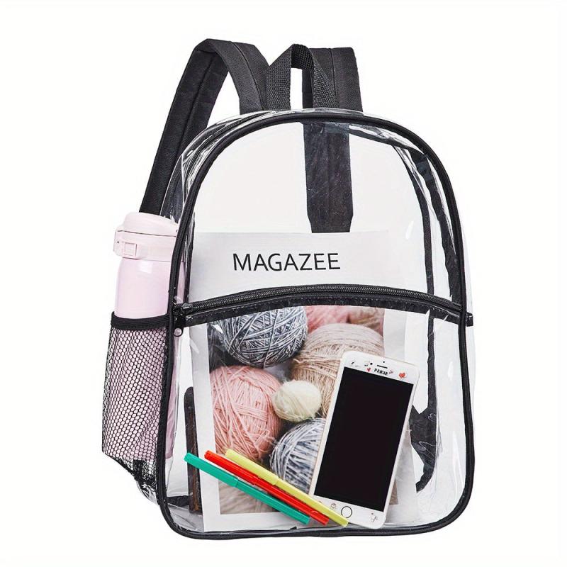 Transparent PVC Backpack for School Work Sports Travel