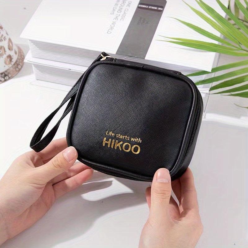 Solid Handbag Sanitary Napkin Storage Bag Portable PU Leather Square Bag