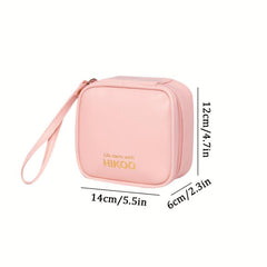 Solid Handbag Sanitary Napkin Storage Bag Portable PU Leather Square Bag