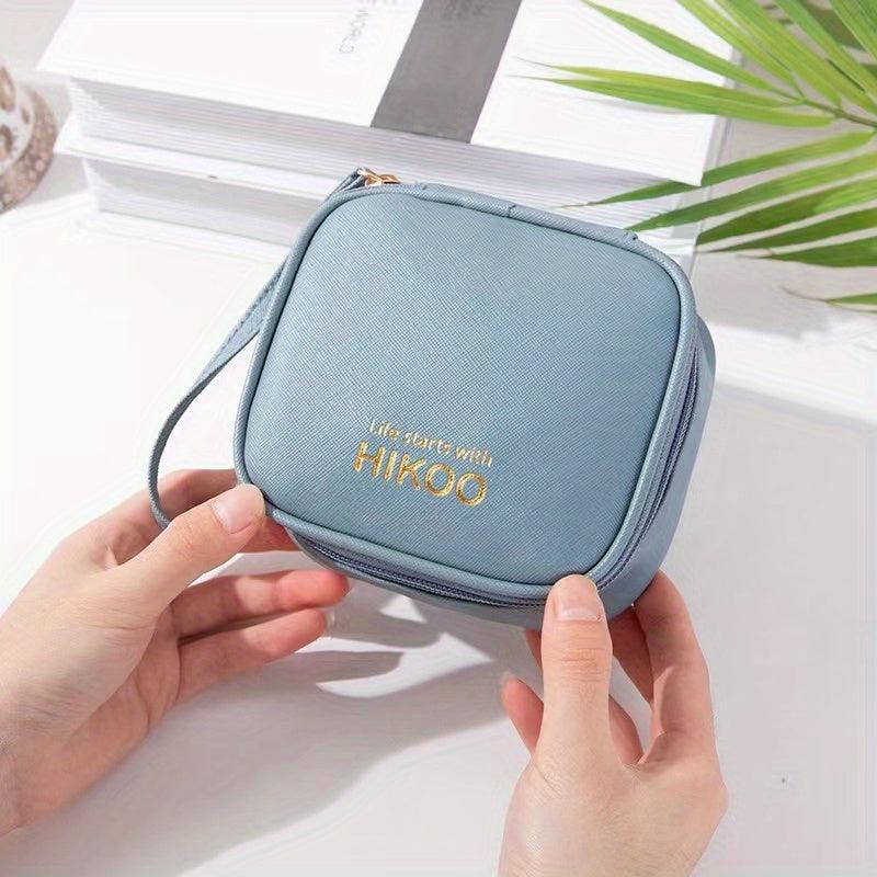Solid Handbag Sanitary Napkin Storage Bag Portable PU Leather Square Bag