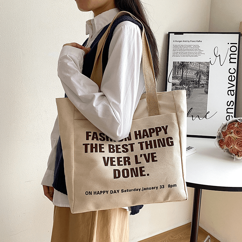 Canvas Shoulder Bag Large Capacity Study Bag