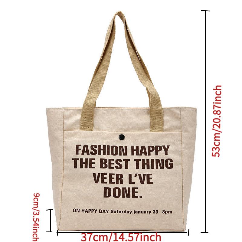 Canvas Shoulder Bag Large Capacity Study Bag