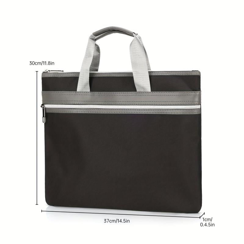Waterproof Nylon Briefcase Zippered Document Organizer Handbag