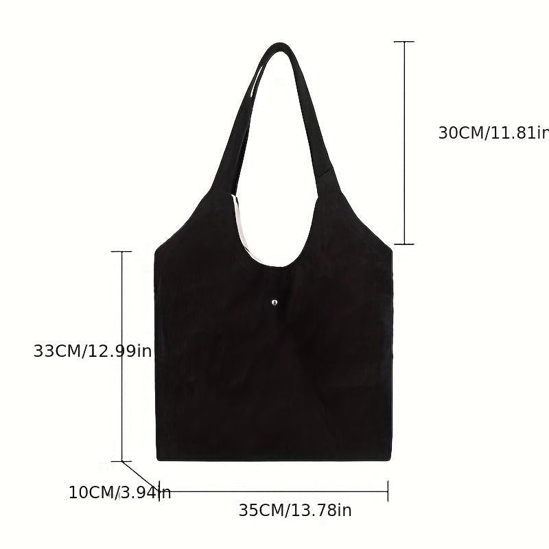 Corduroy Shoulder Bag Tote Large Capacity Casual Shopping Bag
