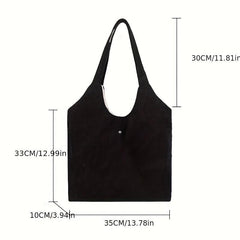 Corduroy Shoulder Bag Tote Large Capacity Casual Shopping Bag