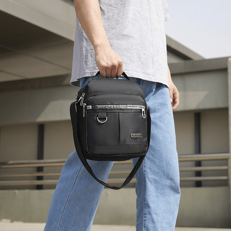Men's Vertical Crossbody Bag Multifunctional Shoulder Briefcase