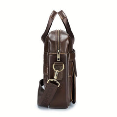 Leather Business Briefcase Messenger Bag for Men Travel Work Computer Bag