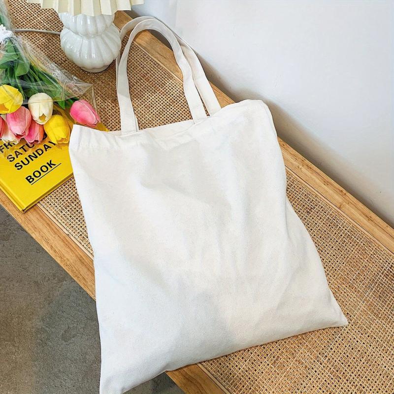 Men's Canvas Tote Bag Reusable Cotton Grocery Shopping High Capacity