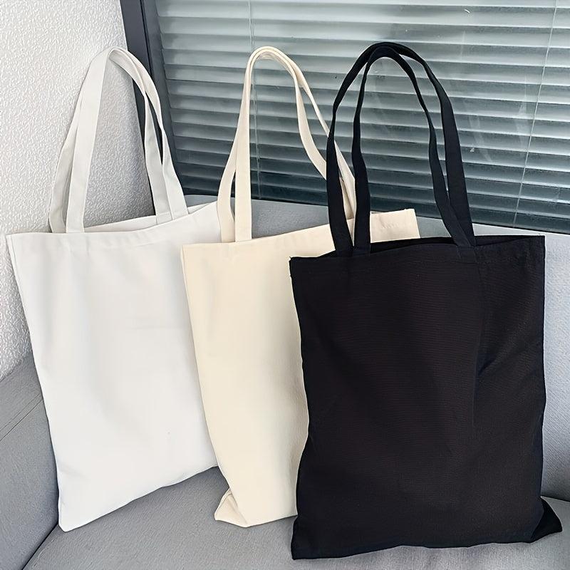 Men's Canvas Tote Bag Reusable Cotton Grocery Shopping High Capacity