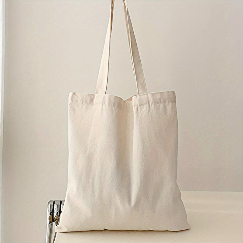 Men's Canvas Tote Bag Reusable Cotton Grocery Shopping High Capacity