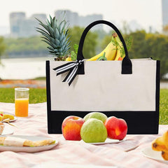 Casual Canvas Clutch Tote Bag with Large Capacity