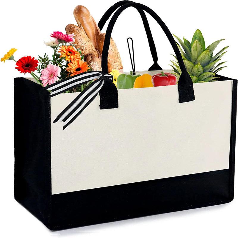 Casual Canvas Clutch Tote Bag with Large Capacity