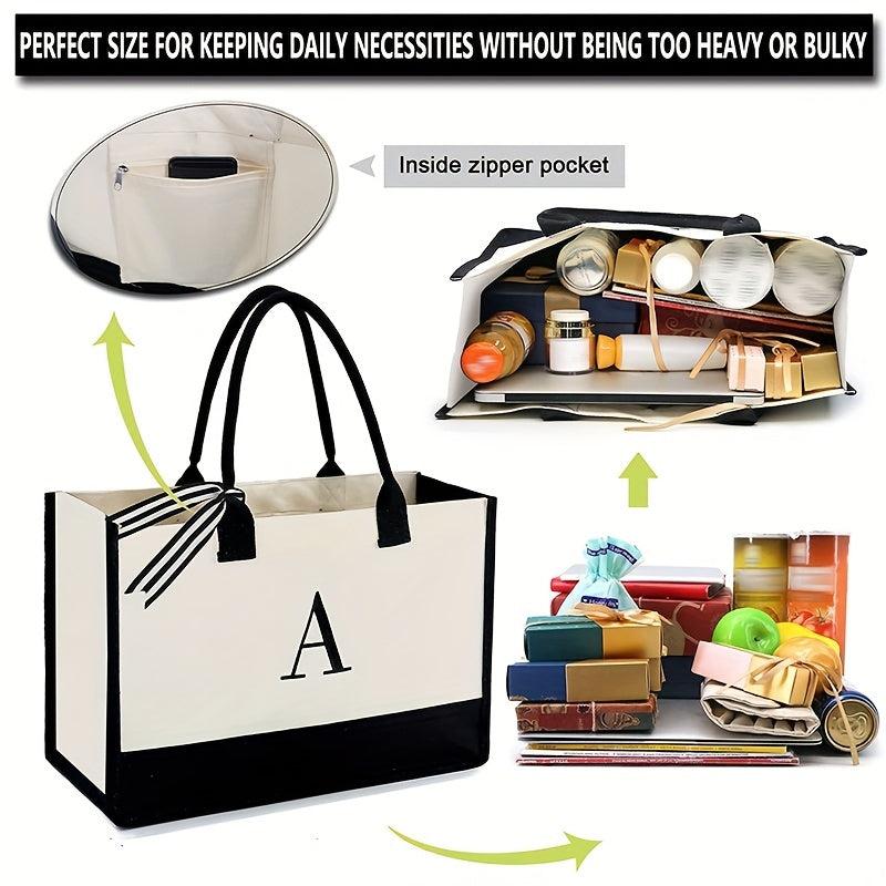 Canvas Beach Bag Letter Tote Bag Tote Lunch Bag Birthday