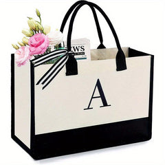 Canvas Beach Bag Letter Tote Bag Tote Lunch Bag Birthday