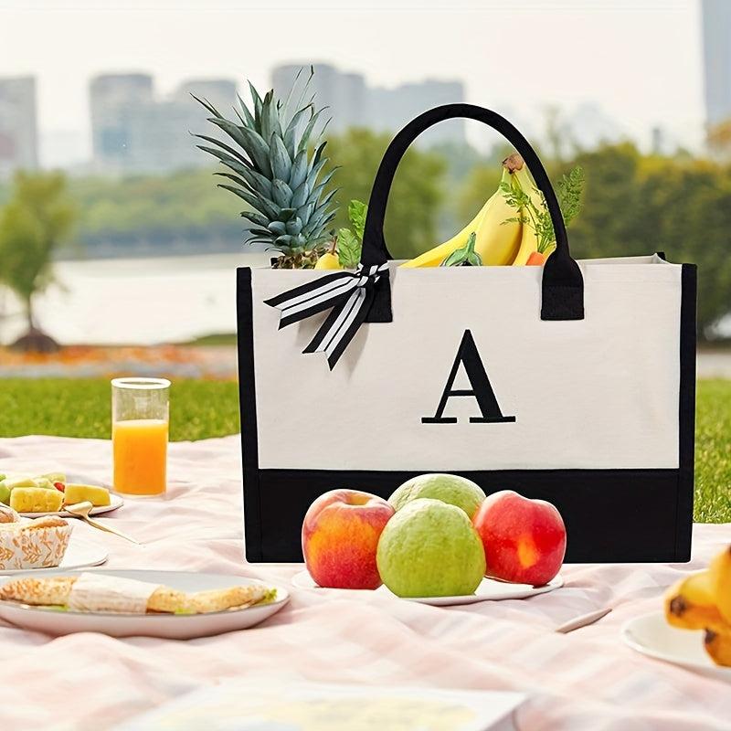 Canvas Beach Bag Letter Tote Bag Tote Lunch Bag Birthday