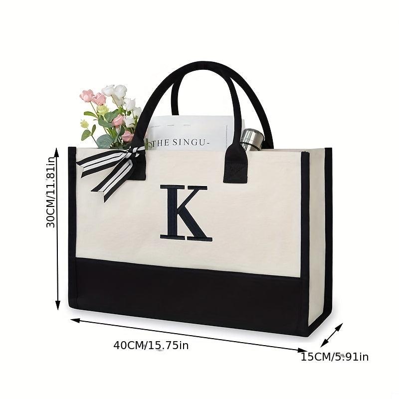 Canvas Beach Bag Letter Tote Bag Tote Lunch Bag Birthday
