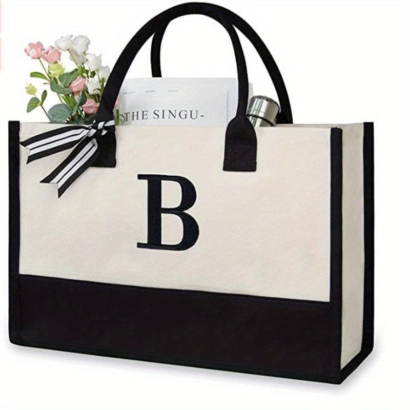 Canvas Beach Bag Letter Tote Bag Tote Lunch Bag Birthday