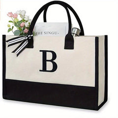 Canvas Beach Bag Letter Tote Bag Tote Lunch Bag Birthday