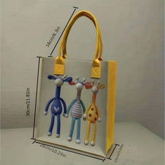 Cartoon Style Student Briefcase for Commuting and Shopping