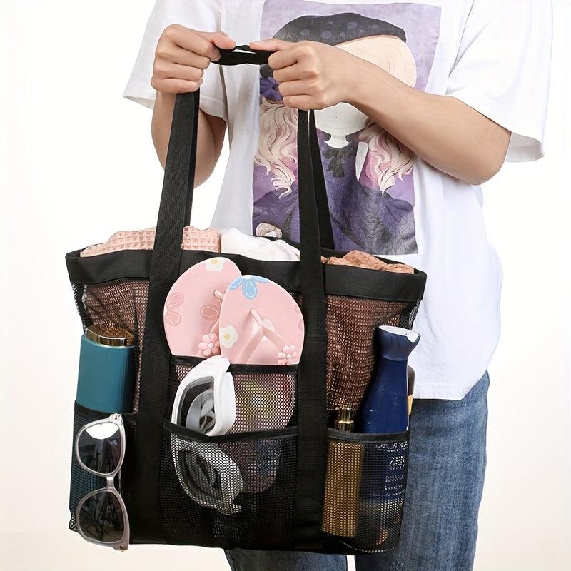 Hollow Mesh Beach Bag Shoulder Bag Tote Travel Toiletry Bag
