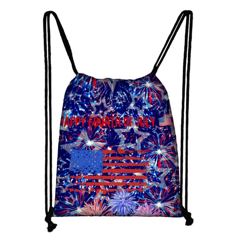 National Day's Gift Bag American Flag Drawstring Backpack