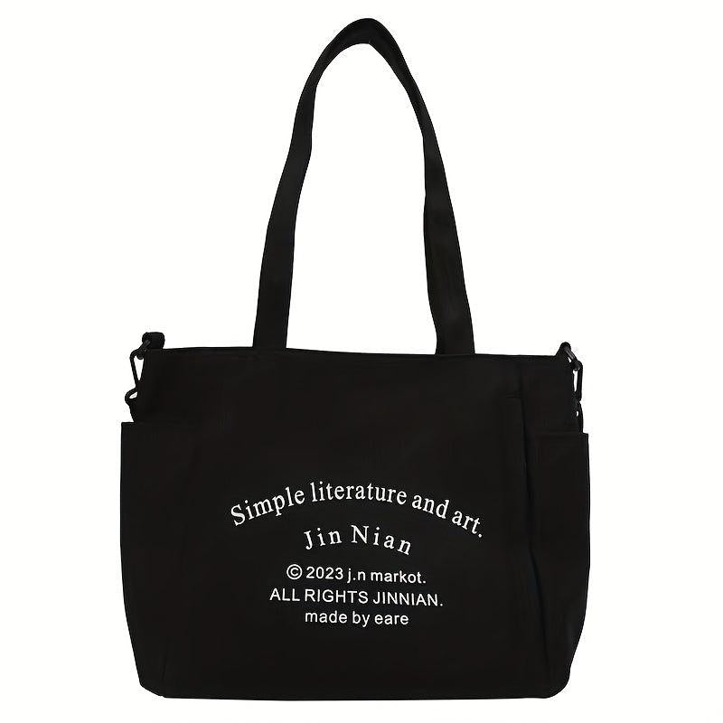 Retro Canvas Tote Bag Large Capacity Casual College Student Commuter