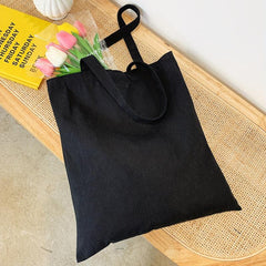 Flower Letter Printed Folding Shoulder Bag Canvas Tote Bag