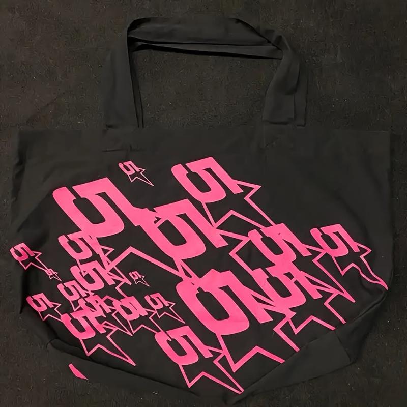 Y2k Men's Tote Bag Hip Hop Shoulder Bag Canvas Large Capacity