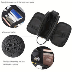 Portable PU Leather Toiletry Bag Large Capacity Cosmetics Bag