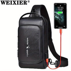 WEIXIER Men's Shoulder Messenger Bag with USB Charging Port