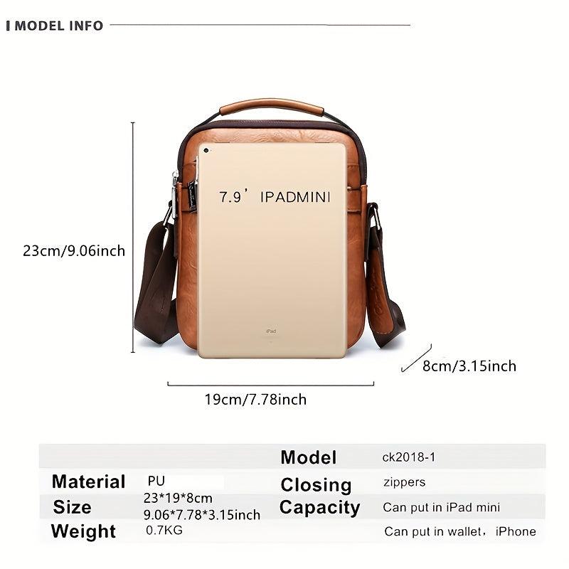 Men's Casual Large Capacity Messenger Bag Business Handbag Crossbody Bag