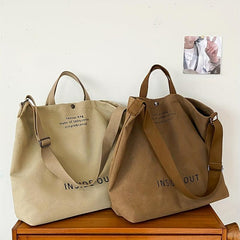 Casual Large Shoulder Bag Alphabet Print Handbag