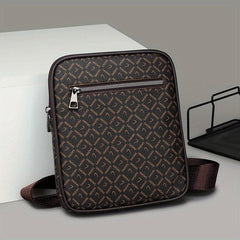 Men's Plaid Crossbody Chest Bag Large Capacity Shoulder Bag