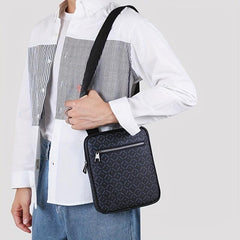 Men's Plaid Crossbody Chest Bag Large Capacity Shoulder Bag