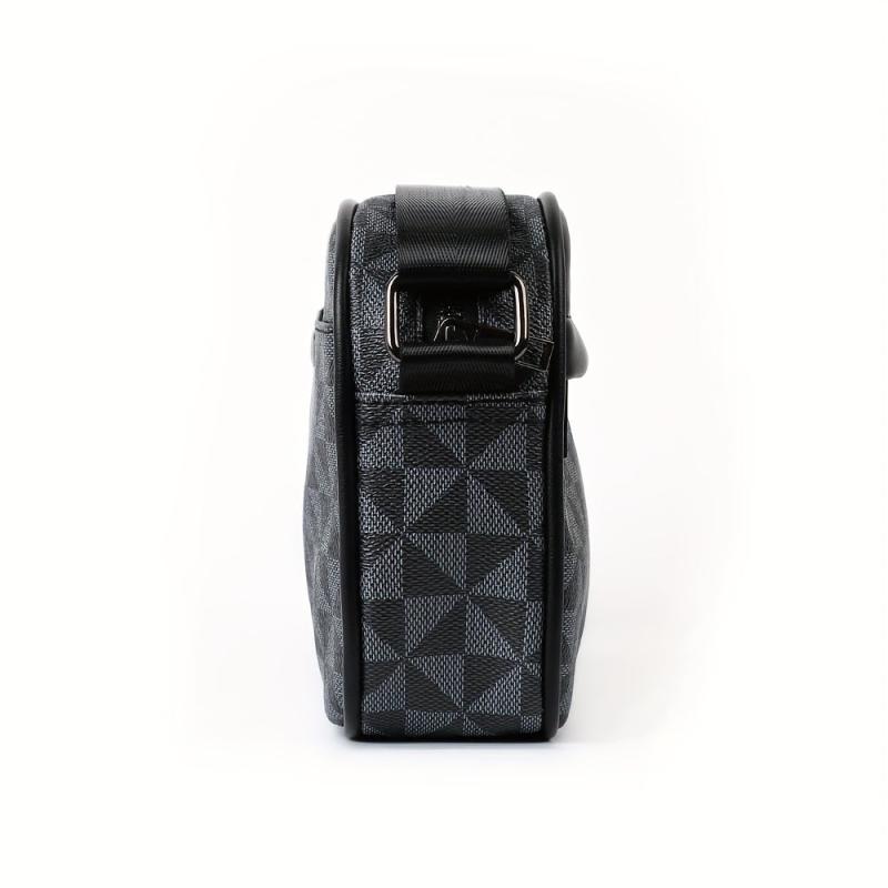 Men's Vintage Checkered Crossbody Bag