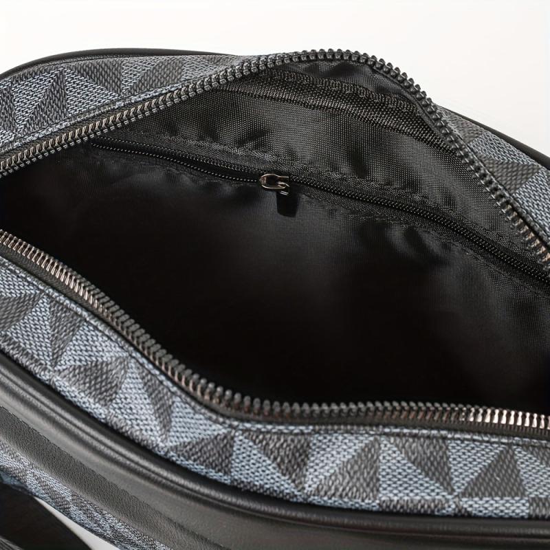 Men's Vintage Checkered Crossbody Bag