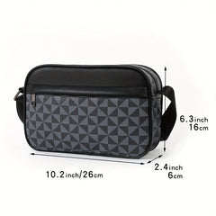 Men's Vintage Checkered Crossbody Bag