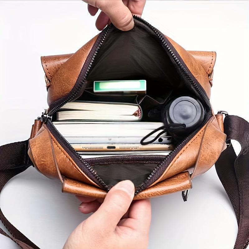Men's Leather Shoulder Bag Crossbody Large Capacity