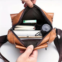 Men's Leather Shoulder Bag Crossbody Large Capacity