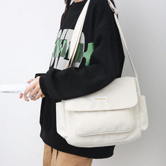 Men's Canvas Messenger Bag Large Capacity Shoulder Crossbody Bags
