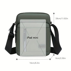 Men's Business Shoulder Bag with Zipper Closure
