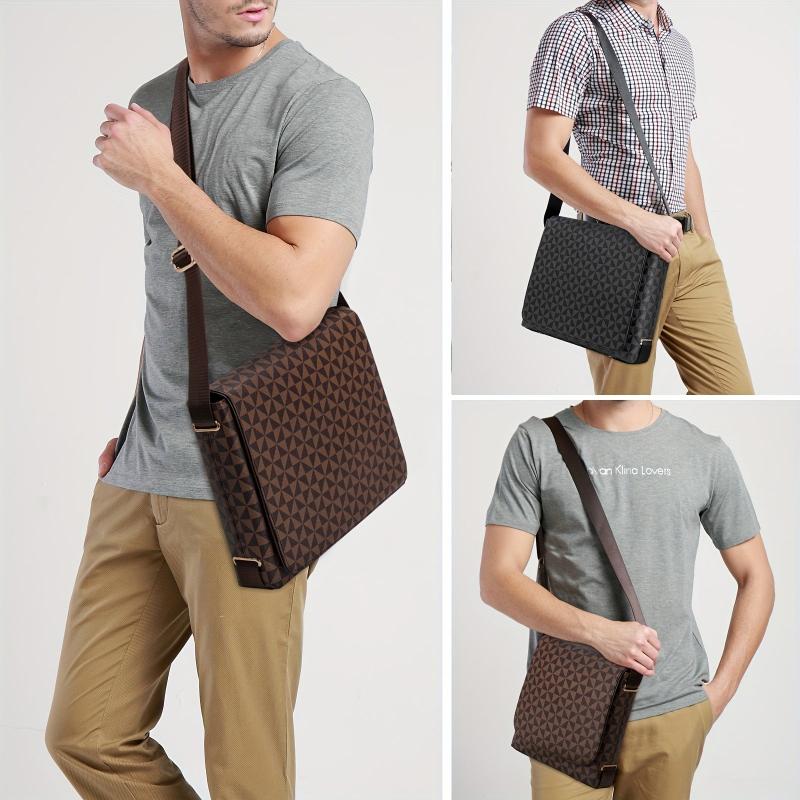 Men's Messenger Bag Casual Shoulder Business Large Capacity Square