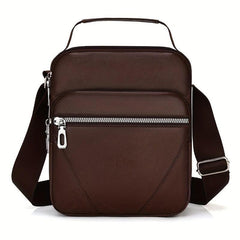 Men's PU Leather Shoulder Bag Travel Business Waterproof Backpack