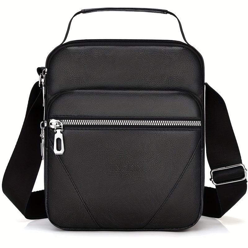 Men's PU Leather Shoulder Bag Travel Business Waterproof Backpack