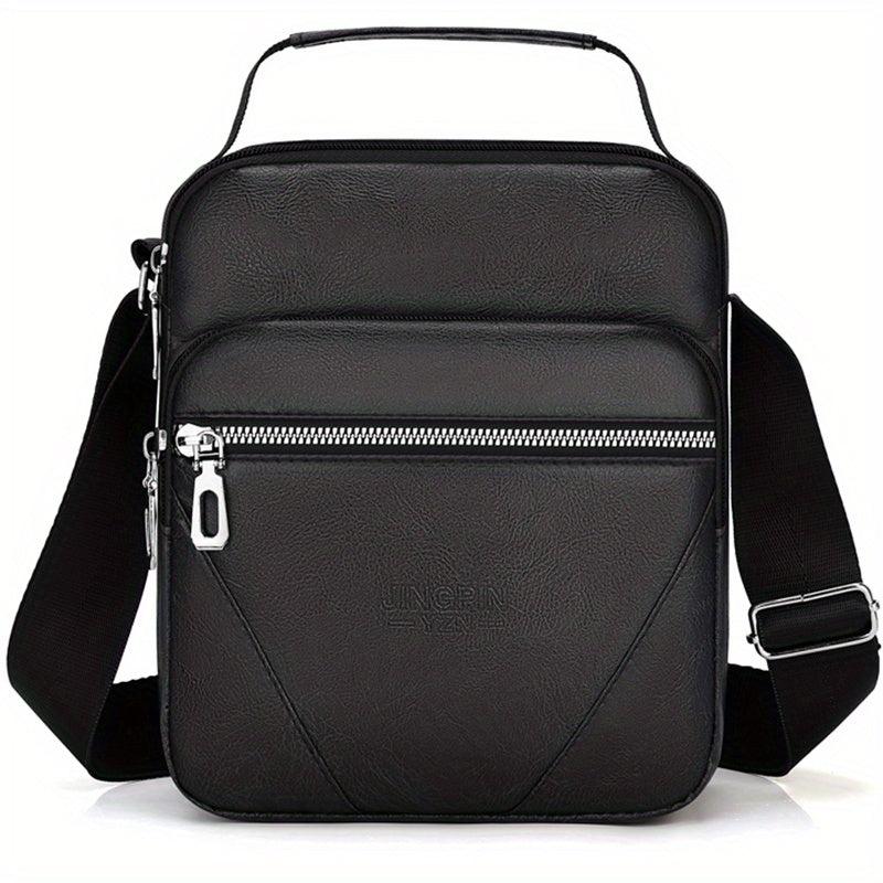 Men's PU Leather Shoulder Bag Travel Business Waterproof Backpack
