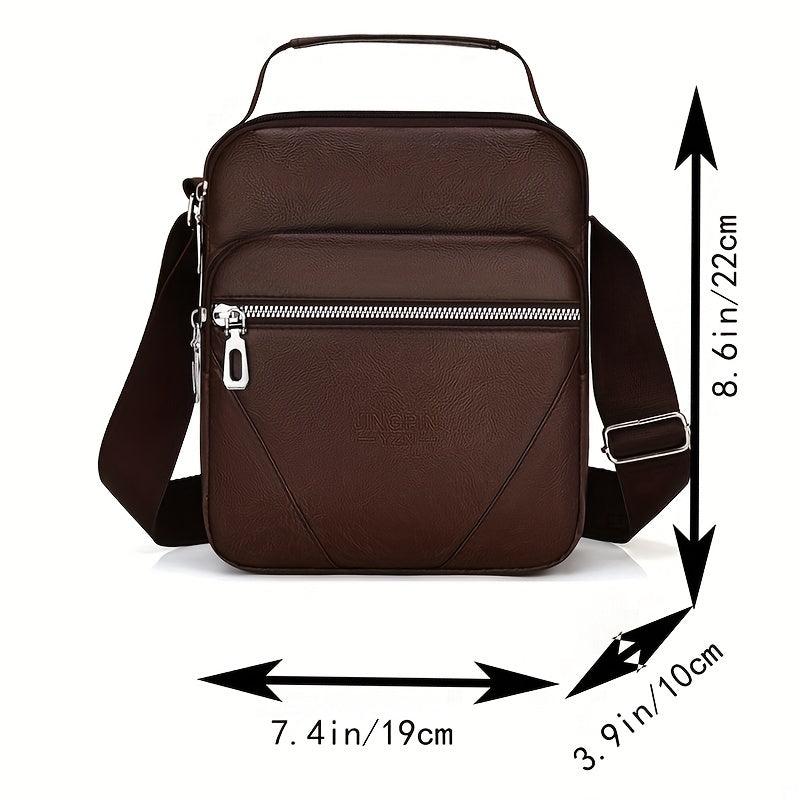 Men's PU Leather Shoulder Bag Travel Business Waterproof Backpack