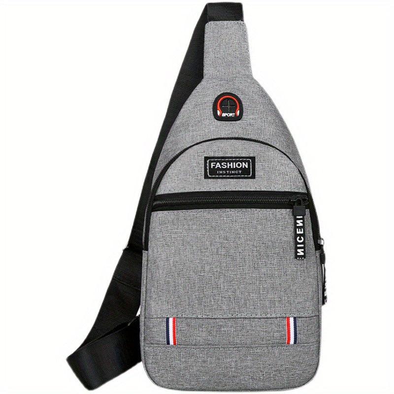 Men's Chest Bag Men's Shoulder Bag Casual Sports USB Small Backpack