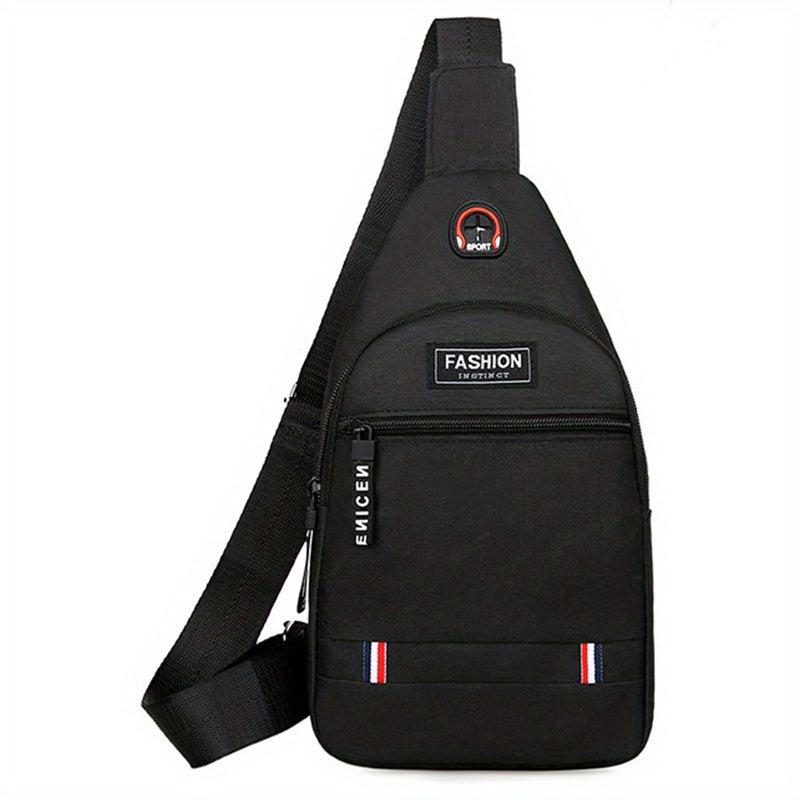 Men's Chest Bag Men's Shoulder Bag Casual Sports USB Small Backpack