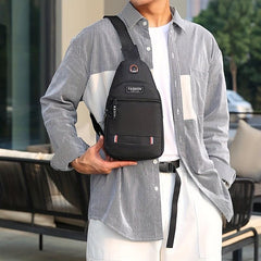 Men's Chest Bag Men's Shoulder Bag Casual Sports USB Small Backpack