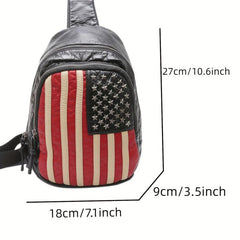 American Flag Pattern Sling Bag Women's Crossbody Chest Bag
